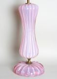 Retro Opalescent Pink Murano Lamp