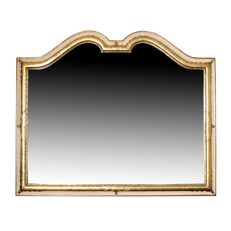 Classically Elegant Cream and Gold Leafed Mirror