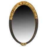 Art Deco Floral Carved Oval Mirror