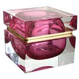 Sommerso Crystal Box attributed to Flavio Poli
