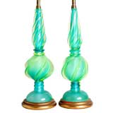 Pair of Gorgeous Murano Lamps