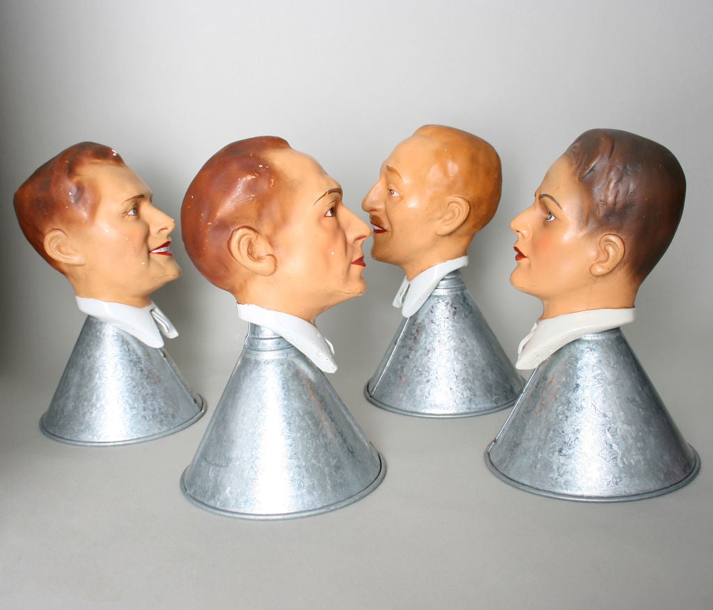 Wood Collection of 4 Mannequin Heads