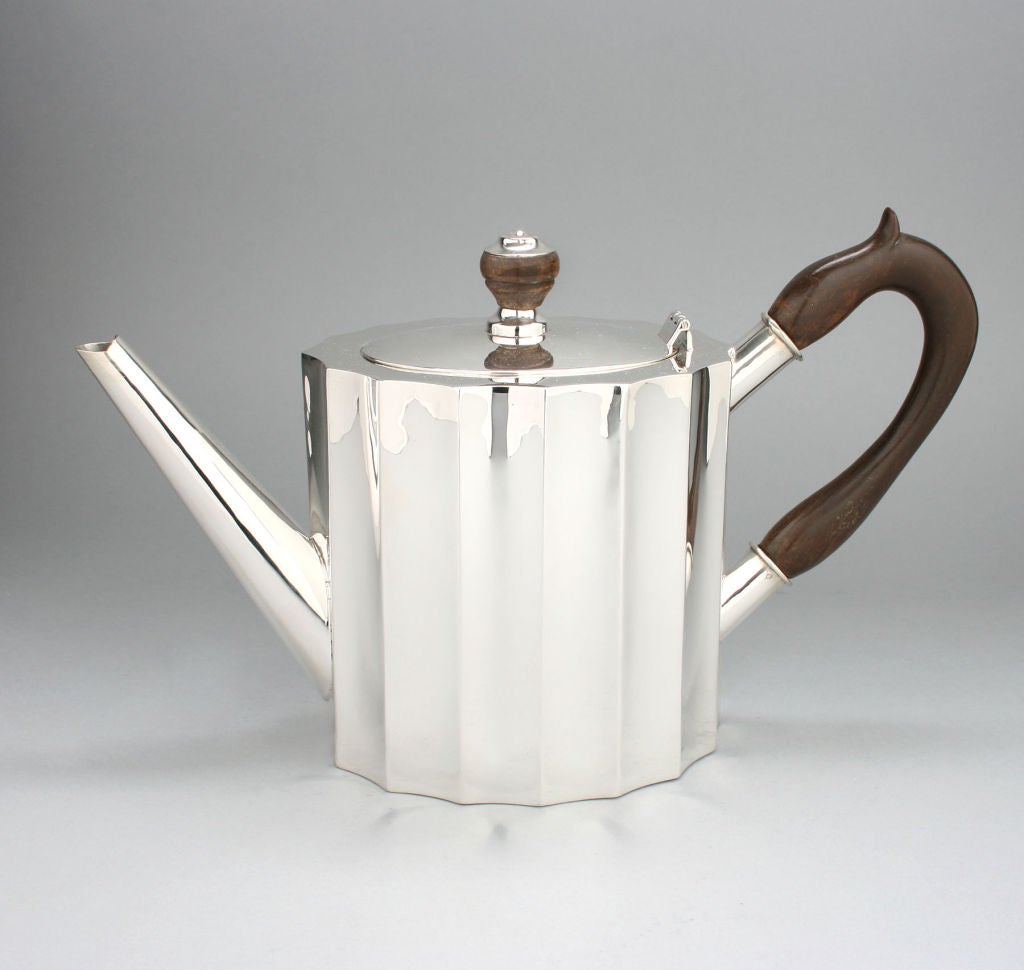 Sterling Silver Art Deco Substantial Sterling Coffee and Tea Set For Sale