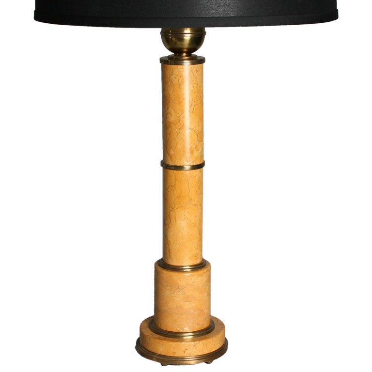 Handsome Classic Deco  Marble and Brass Lamp For Sale