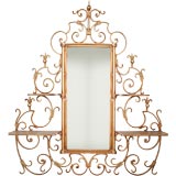 Vintage Gilt Wrought Iron Mirror