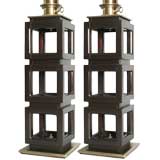 Handsome Pair of Geometric Lamps by Stiffel