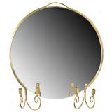 Retro Art Moderne Mirror with attached Candle Sconces