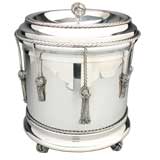 Retro Italian Silver Plate Ice Bucket with Tassels