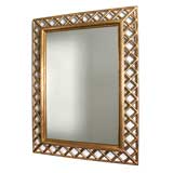 Gold Leafed Hand Carved Mirror with Lattice work border