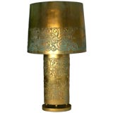 Gold lamp with matching shade