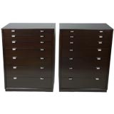 Pair of Edward Wormley tall chests Precedent collection