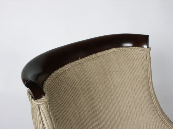 Pair of 1940's Modernized Regency slipper chairs