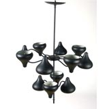 1950
s black enameled chandelier