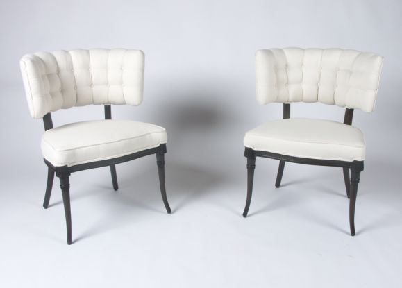 Pair of Hollywood Regency Klismos Chairs