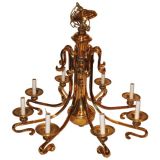Used Pair of Elegant and formal brass chandeliers c.1960s