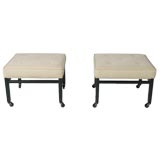 Pair of 1950s Ottomans in the style of Michael Taylor for Baker