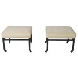 Pair of 1950s Ottomans in the style of Michael Taylor for Baker   