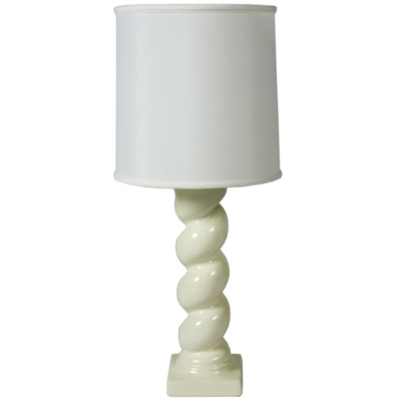 In the style of Michael Taylor Plaster Twisted Column Lamp