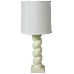 In the style of Michael Taylor Plaster Twisted Column Lamp