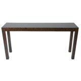 Tortoise shell lacquer sofa table or console