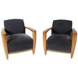 Pair of Andrew Gower open arm club chairs