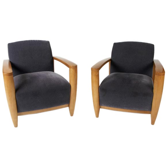 Pair of Andrew Gower open arm club chairs