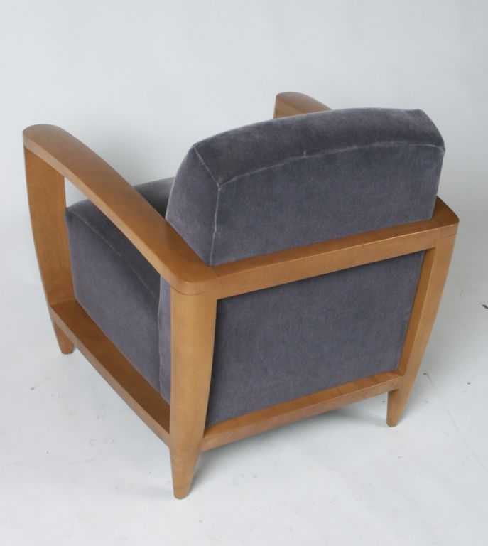 American Pair of Andrew Gower open arm club chairs