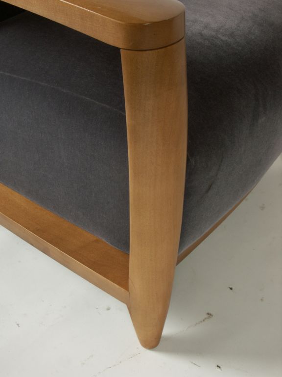 Pair of Andrew Gower open arm club chairs In Excellent Condition In St. Louis, MO