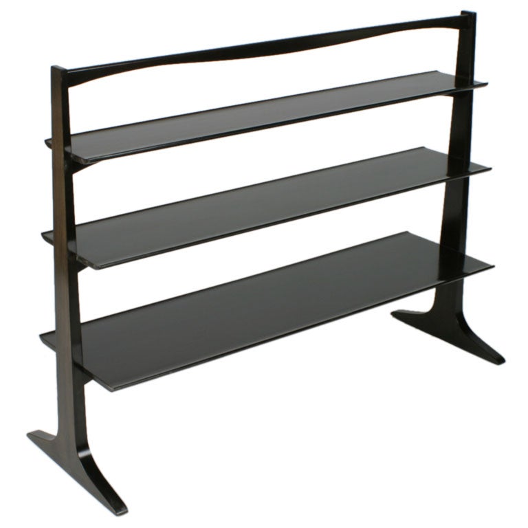 Freestanding Pyramidal Bookcase in the Style of Edward Wormley For Sale