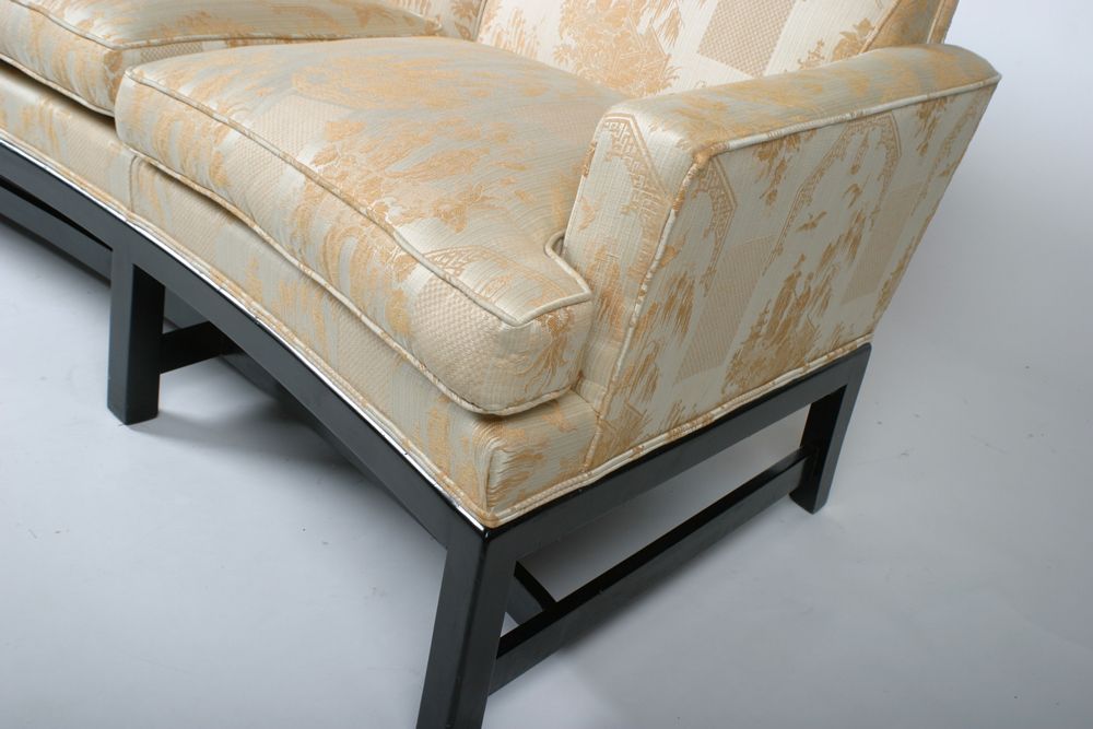 1940's curved sofa in the style of James Mont