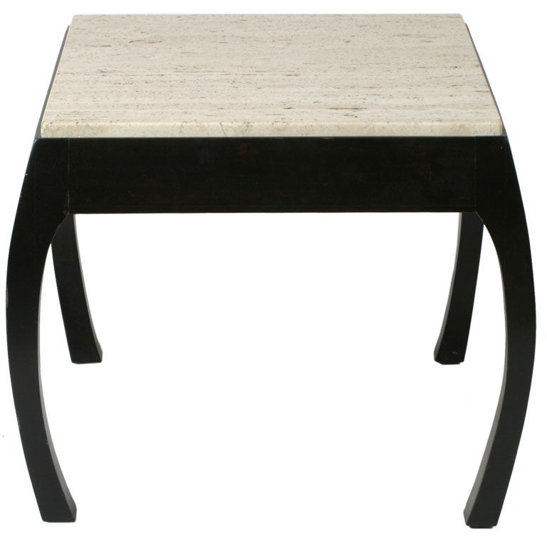 Harvey Probber Travertine Top Asian Modern Side Table For Sale