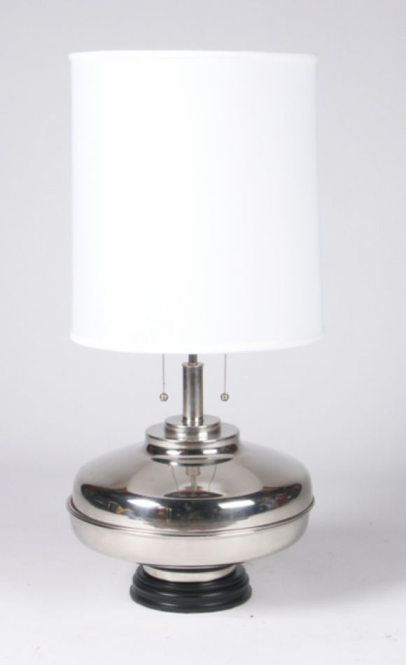 Large 1960s  Nickel orb lamp