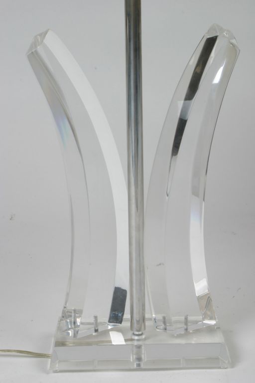 Pair of Sculptural lucite table lamps
