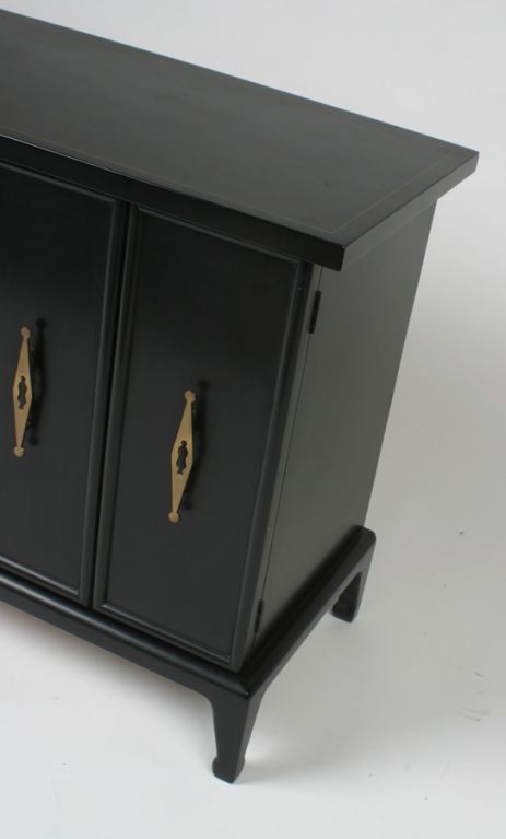 American Hollywood Regency cabinet with brass pulls
