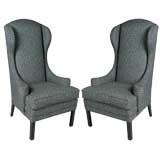 Pair of Hollywood Regency Wing back chairs
