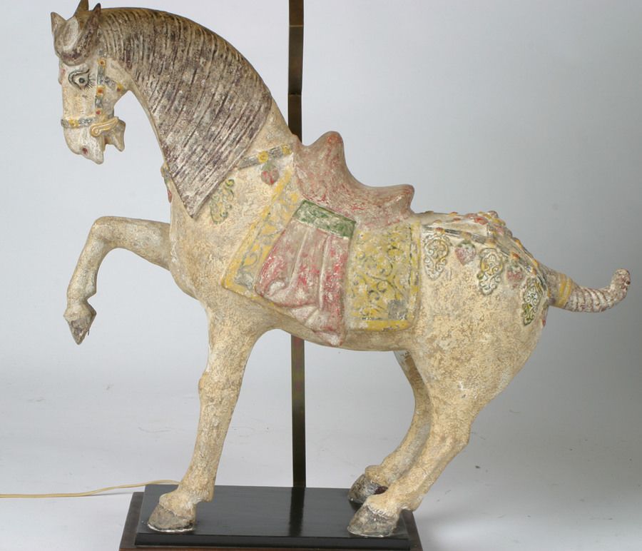 Pair of large scale  Horse lamps