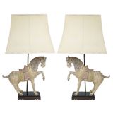 Pair of large scale  Horse lamps