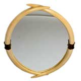 Vintage 1970's Faux ivory tusk Mirror by Chapman