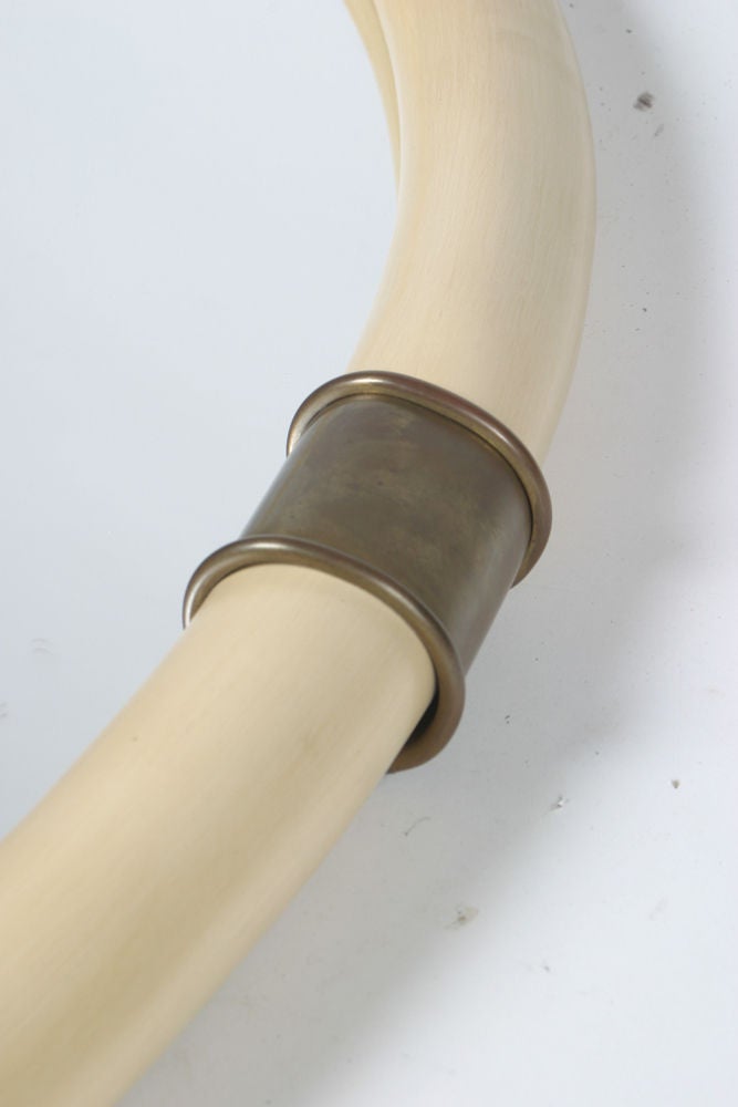 1970's Faux ivory tusk Mirror by Chapman