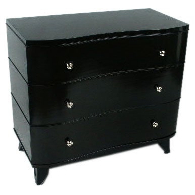 John Stuart 1940's serpentine chest with nickel hardware