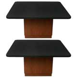 Pair of Custom slate top tables by Fred Kemp (single also avail)