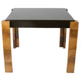 Paul Evan attributed game table with burl wood patchwork legs
