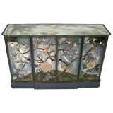 Eglomise 1940s sideboard with Stylized Asian garden design