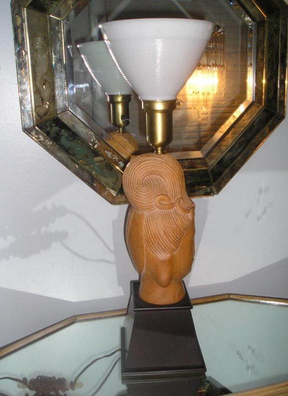 American Pair of Asian Modern Table Lamps For Sale