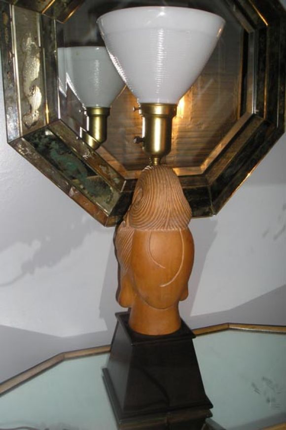Pair of Asian Modern Table Lamps In Excellent Condition For Sale In St. Louis, MO