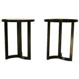 Pair of 1940s end tables with pin wheel base