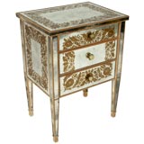 Verre Eglomise  1940's small commode or night stand