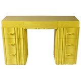 James Mont (signed) desk in butter creme lacquer