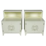 Pair of  Lucite and Lacquer Grosfeld House nightstands