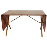 X DINING TABLE WITH DROP LEAVES BY HANS WEGNER X DINING TABLE WITH DROP LEAVES BY HANS WEGNER